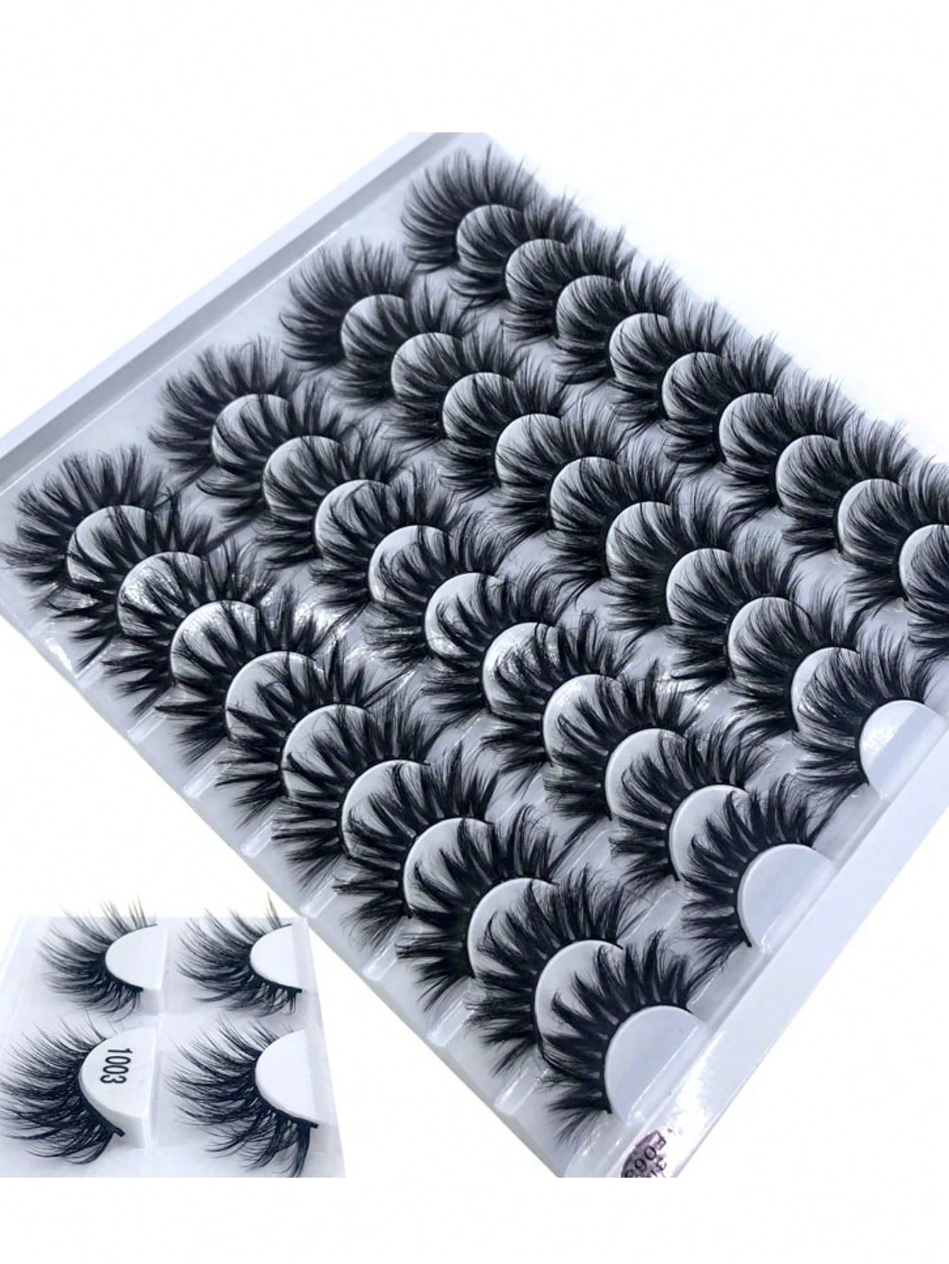 HBZGTLAD 20 Pairs Of Thick And Dense Extended 25mm Soft Natural Mink Eyelashes 3D Curled Edge End Eye Extended False Eyelashes Thick Handmade Natural False Eyelashes Messy Crossed Eyelashes Wholesale