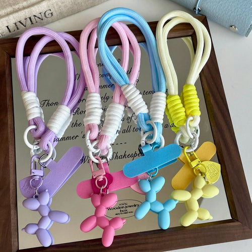 Heart Balloon Dog Phone Lanyard Wristband, Cute Phone Strap With Rope, Phone Pendant Strap, Suitable For Universal Phone Cases DIY Detachable Pad, For Men And Women, Creative Hand Held, Anti-Lost Anti