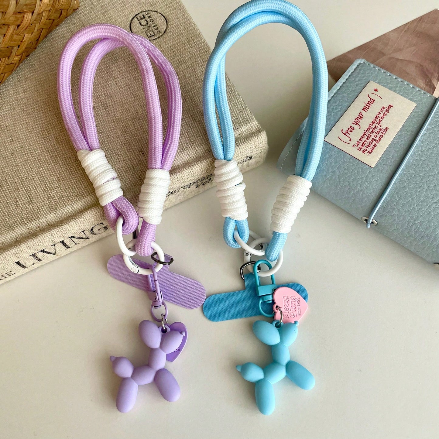 Heart Balloon Dog Phone Lanyard Wristband, Cute Phone Strap With Rope, Phone Pendant Strap, Suitable For Universal Phone Cases DIY Detachable Pad, For Men And Women, Creative Hand Held, Anti-Lost Anti