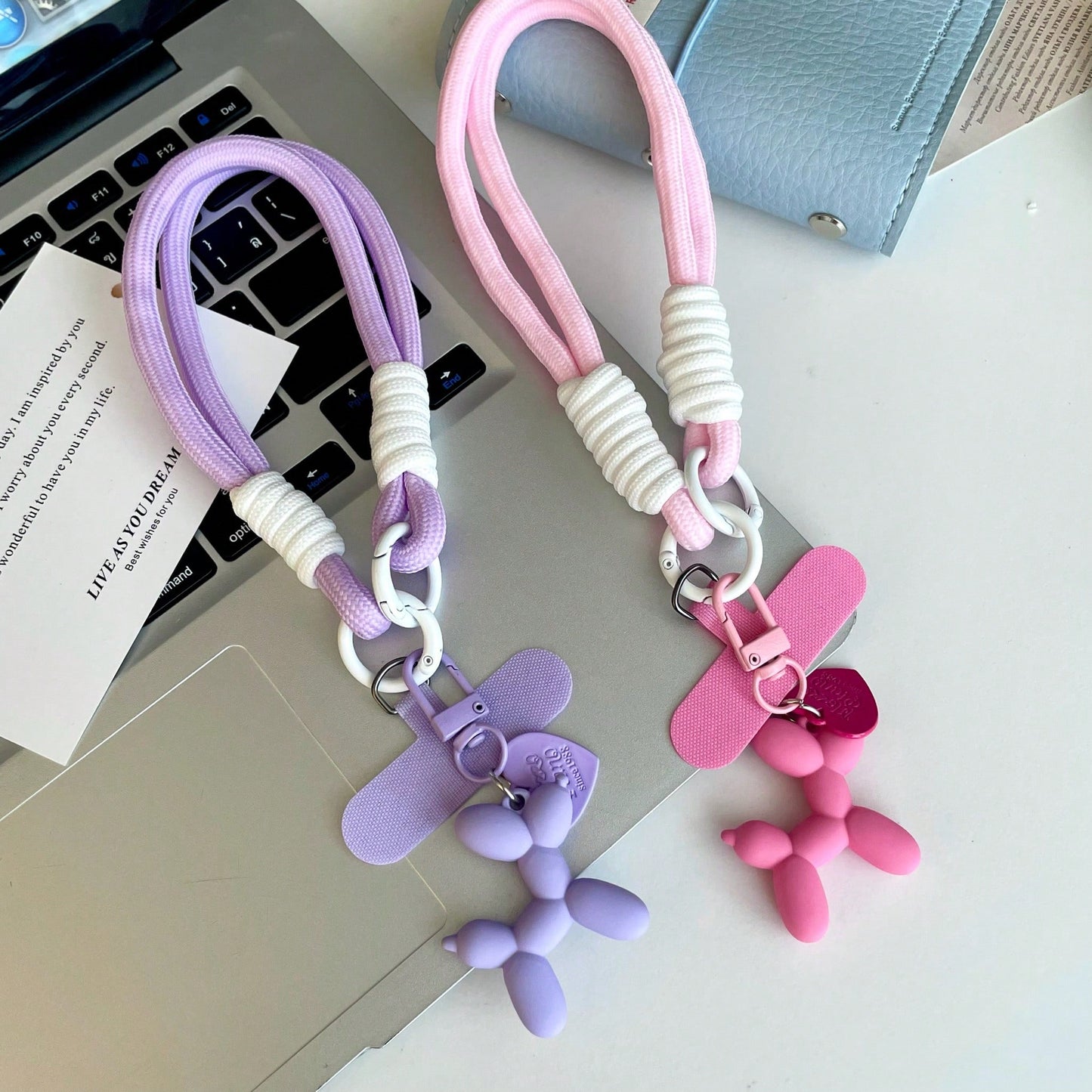 Heart Balloon Dog Phone Lanyard Wristband, Cute Phone Strap With Rope, Phone Pendant Strap, Suitable For Universal Phone Cases DIY Detachable Pad, For Men And Women, Creative Hand Held, Anti-Lost Anti