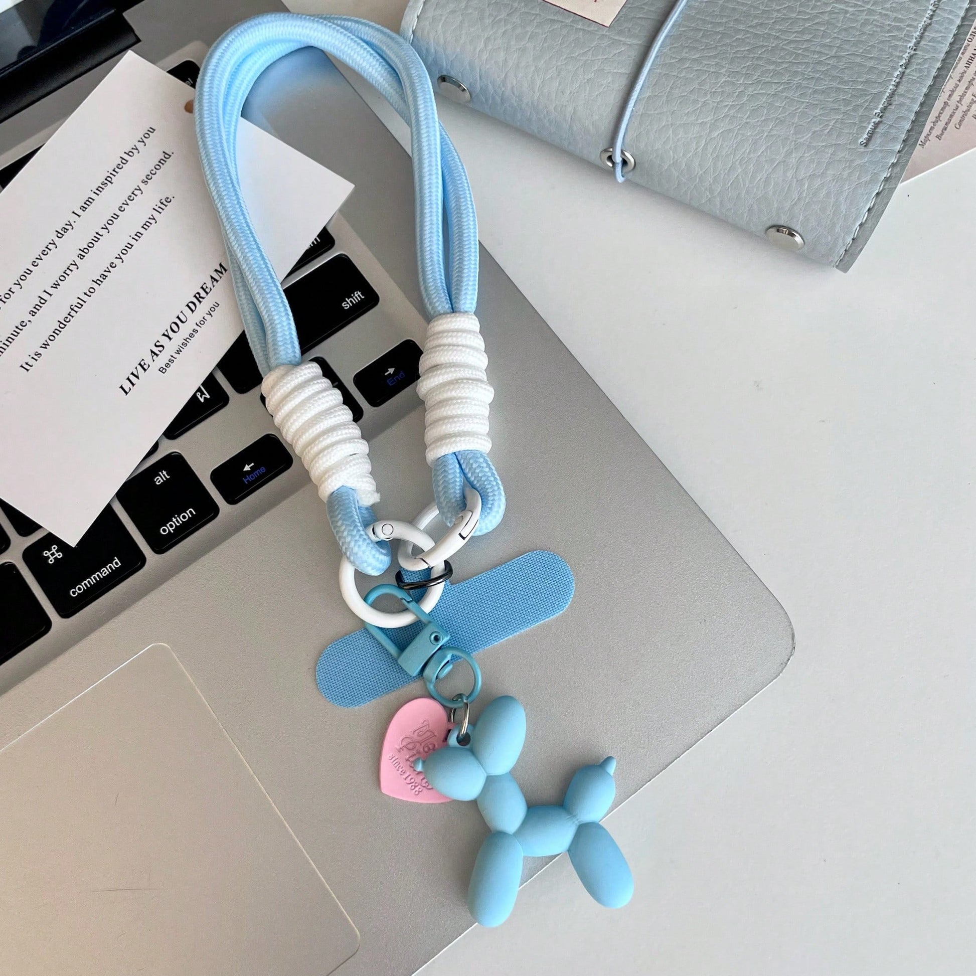 Heart Balloon Dog Phone Lanyard Wristband, Cute Phone Strap With Rope, Phone Pendant Strap, Suitable For Universal Phone Cases DIY Detachable Pad, For Men And Women, Creative Hand Held, Anti-Lost Anti
