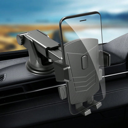 Heavy-Duty Adjustable Windshield Car Phone Holder With 360 ° Rotation, Universal Dashboard Suction Mount, Stable Anti-Slip Grip For GPS Navigation, Driving & Road Trips Car Acessesories
