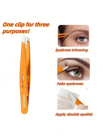 High Precision Ultra-Thin Flat-Tip Blackhead Eyebrow & Eyelash Tweezers, Stainless Steel Eyebrow & Eyelash Tweezers, Eyebrow Trimming Beauty Tool. Easy To Carry, Convenient To Store, Exquisite Packagi