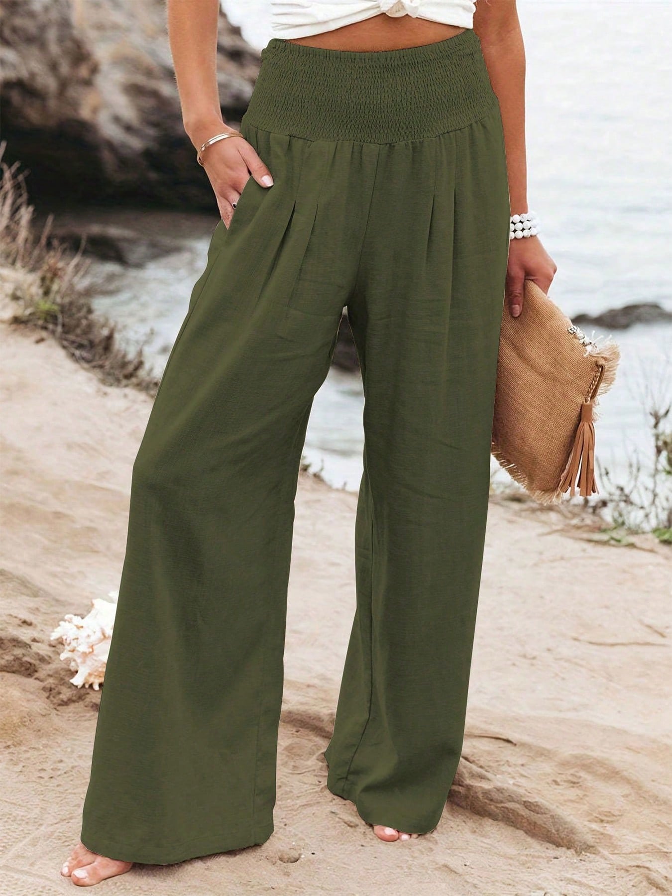 High Waist Loose Wide Leg Casual Pants For Women, Autumn New Arrival Spring