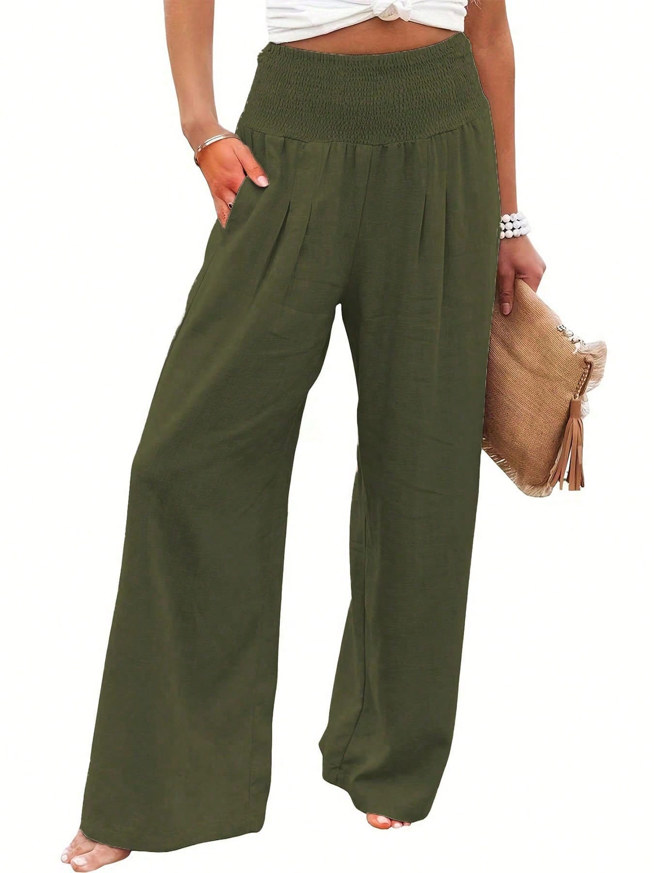 High Waist Loose Wide Leg Casual Pants For Women, Autumn New Arrival Spring