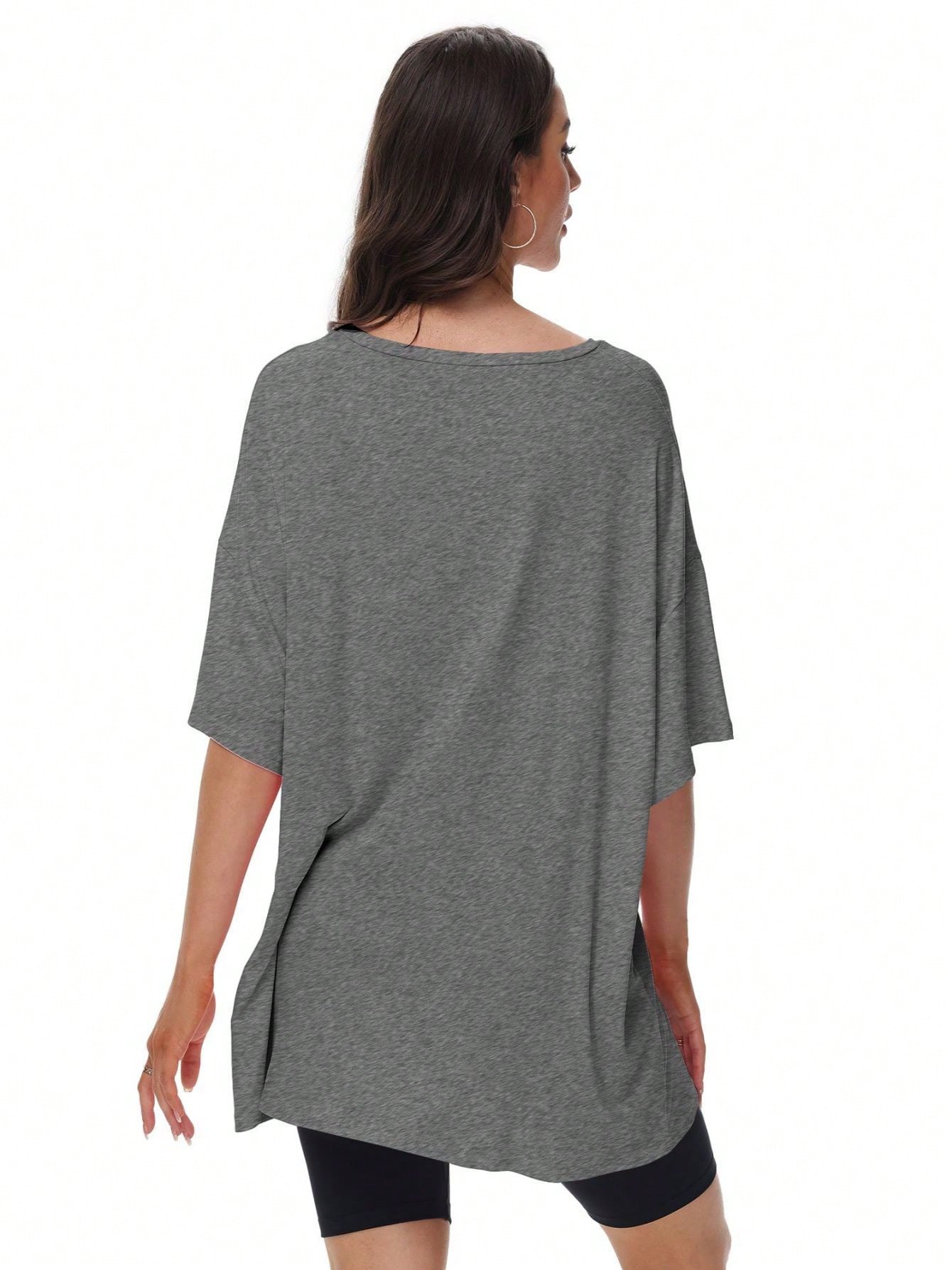 HIGHFINE Women's Loose Short-Sleeved Crewneck Summer Top Loose Casual Shirt Basic T-Shirt