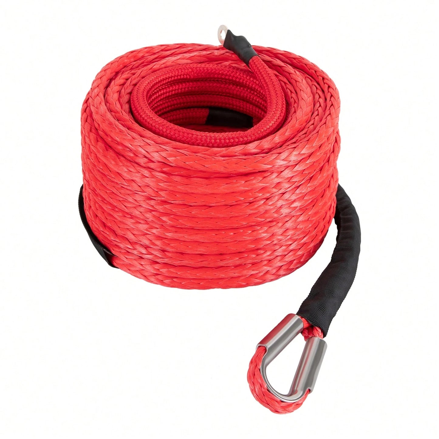 HOHOBLA (Red 1/2" X 85ft) Synthetic Winch Rope Kit, 31500lbs Winch Cable Replace Kit, W/Forged Winch Hook & Safety Pull Strap, Car Tow Recovery Cable For 4wd Off-Road Vehicle Truck SUV ATV Utv
