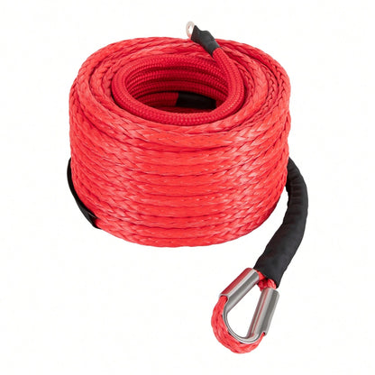 HOHOBLA (Red 1/2" X 85ft) Synthetic Winch Rope Kit, 31500lbs Winch Cable Replace Kit, W/Forged Winch Hook & Safety Pull Strap, Car Tow Recovery Cable For 4wd Off-Road Vehicle Truck SUV ATV Utv