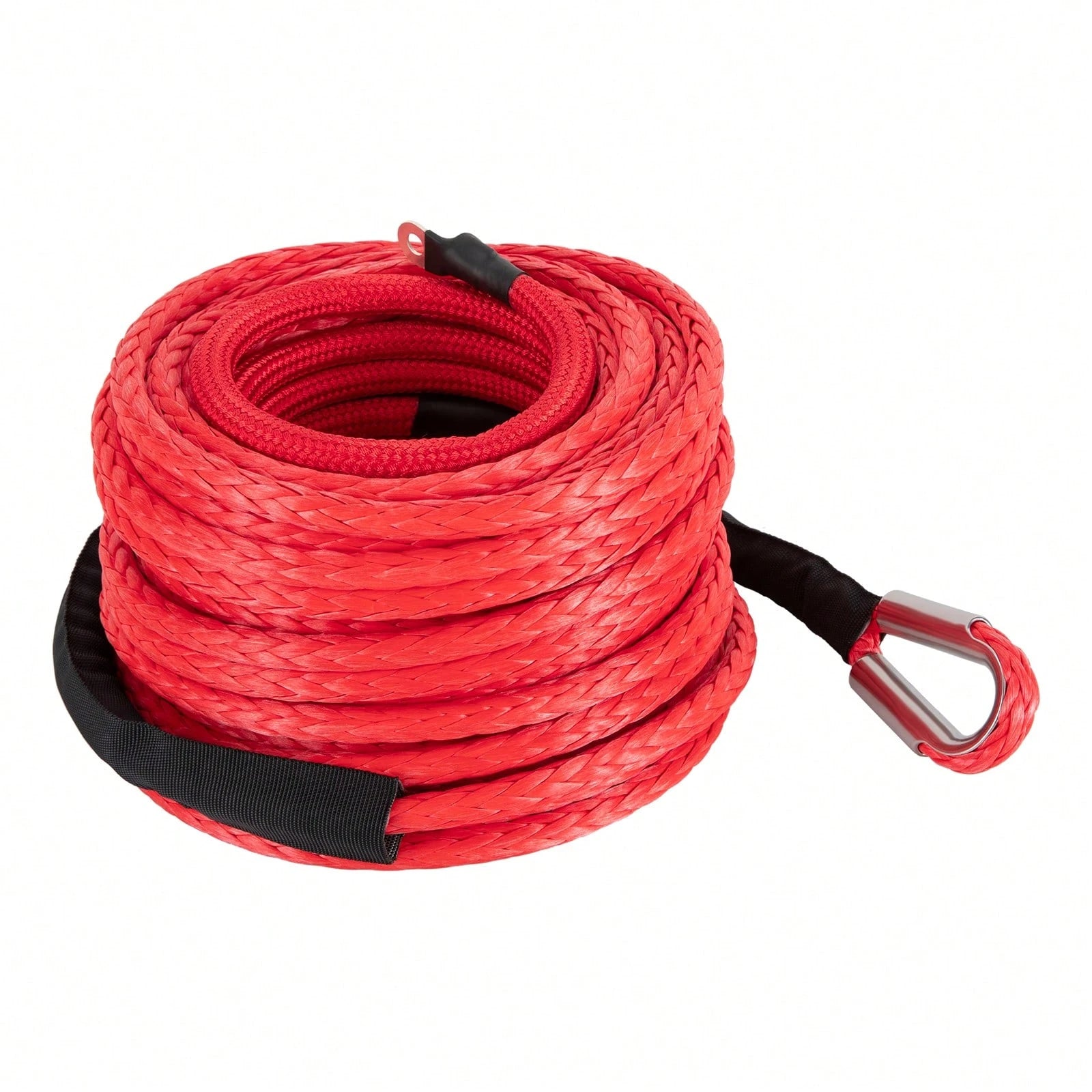 HOHOBLA (Red 1/2" X 85ft) Synthetic Winch Rope Kit, 31500lbs Winch Cable Replace Kit, W/Forged Winch Hook & Safety Pull Strap, Car Tow Recovery Cable For 4wd Off-Road Vehicle Truck SUV ATV Utv