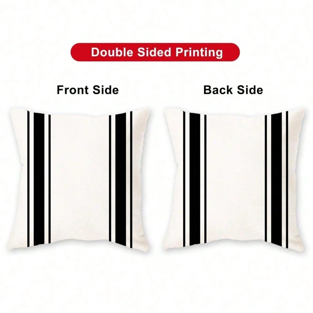 HOMPOOLL 2-Piece Outdoor Waterproof Pillowcase, 12x20 Inches/18x18 Inches, Two-Tone Striped Design, Suitable For Patio Furniture, Living Room, And Bedroom Home Décor.