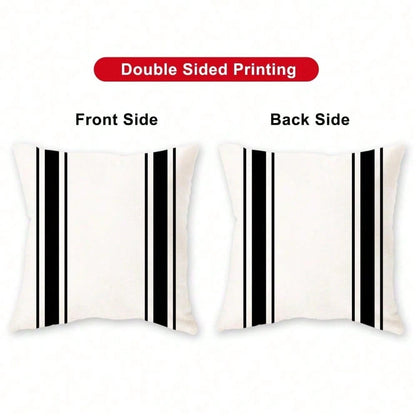 HOMPOOLL 2-Piece Outdoor Waterproof Pillowcase, 12x20 Inches/18x18 Inches, Two-Tone Striped Design, Suitable For Patio Furniture, Living Room, And Bedroom Home Décor.