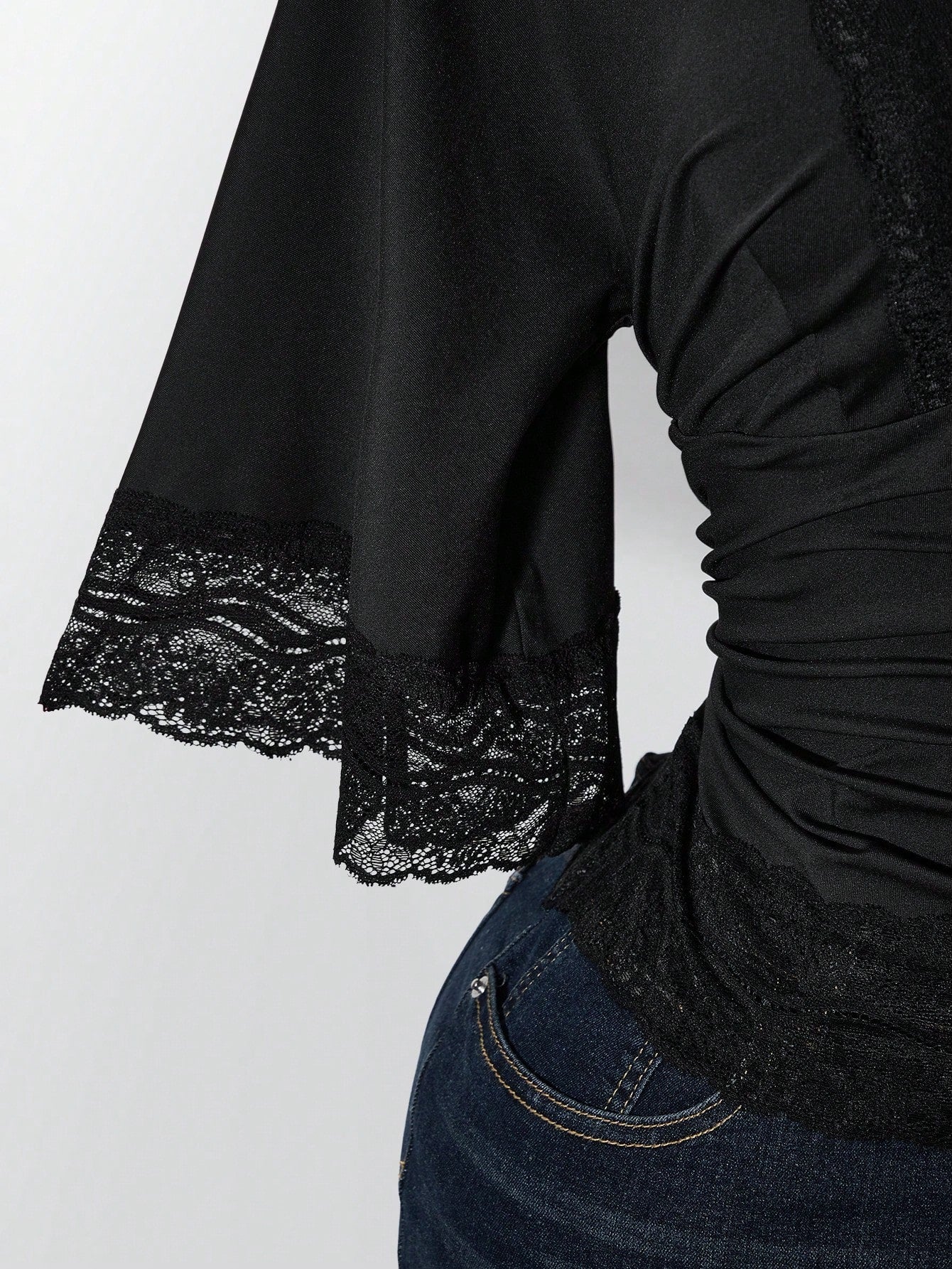 ICON Women's Plus Size Retro Sexy Millennial Style Y2K Simple Casual Elegant Commuter Urban Modern Lace P Date Night Black Summer
