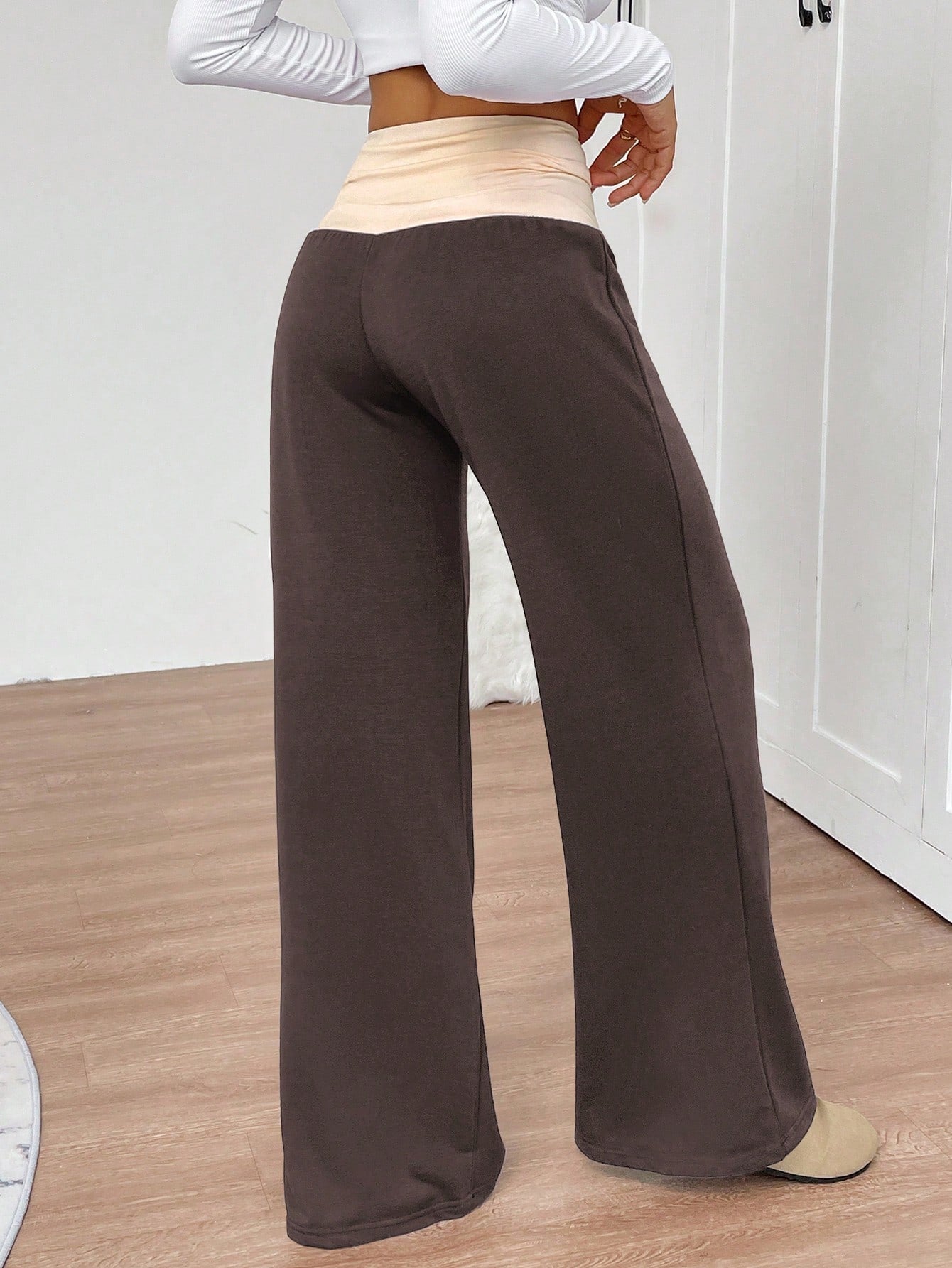 INAWLY Women's Casual Loose Fit Contrast Color Wide Leg Sweatpants Graduation,Back To School,Graduation,Teacher,Back To School Fall
