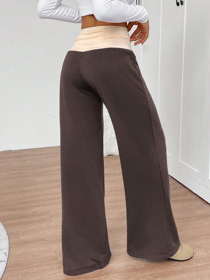 INAWLY Women's Casual Loose Fit Contrast Color Wide Leg Sweatpants Graduation,Back To School,Graduation,Teacher,Back To School Fall