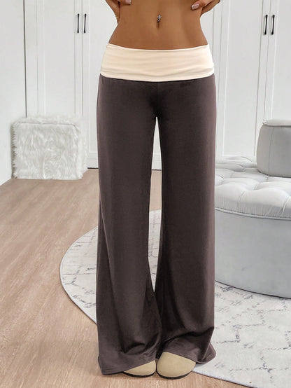 INAWLY Women's Casual Loose Fit Contrast Color Wide Leg Sweatpants Graduation,Back To School,Graduation,Teacher,Back To School Fall