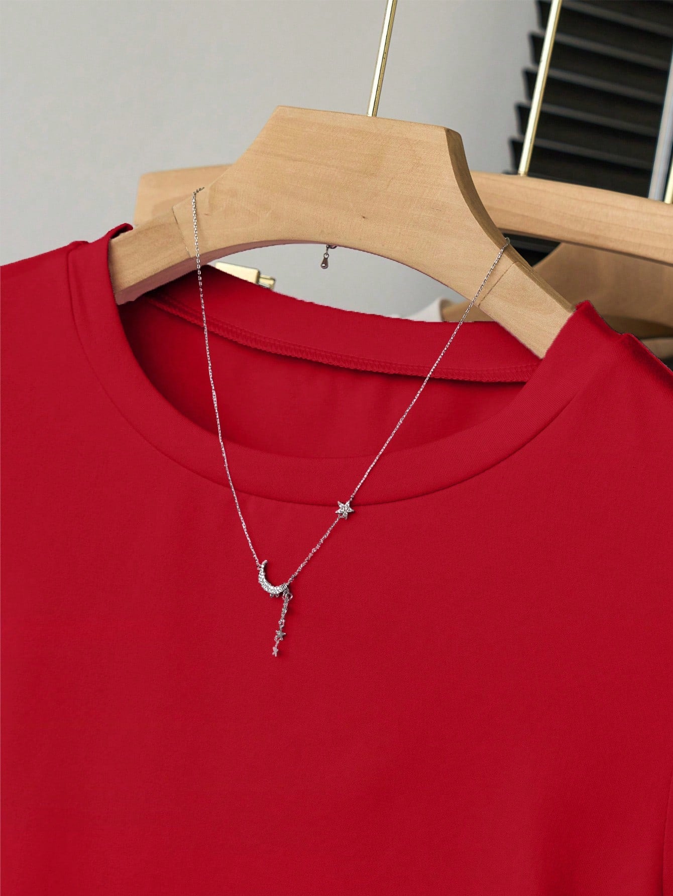 INAWLY Women's Solid Color Round Neck Short Sleeve T-Shirt, Minimalist Fashion Style Suitable For Summer