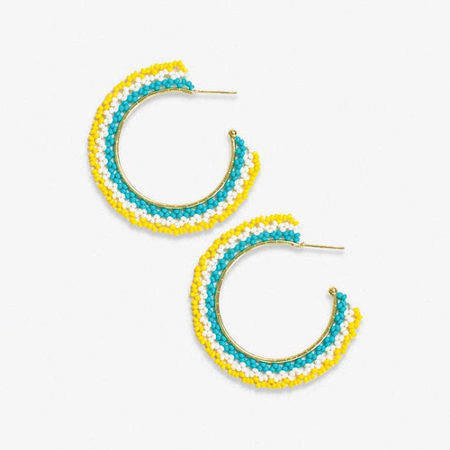 Ink+Alloy - Eve Hoop Earrings Lemon/Turquoise