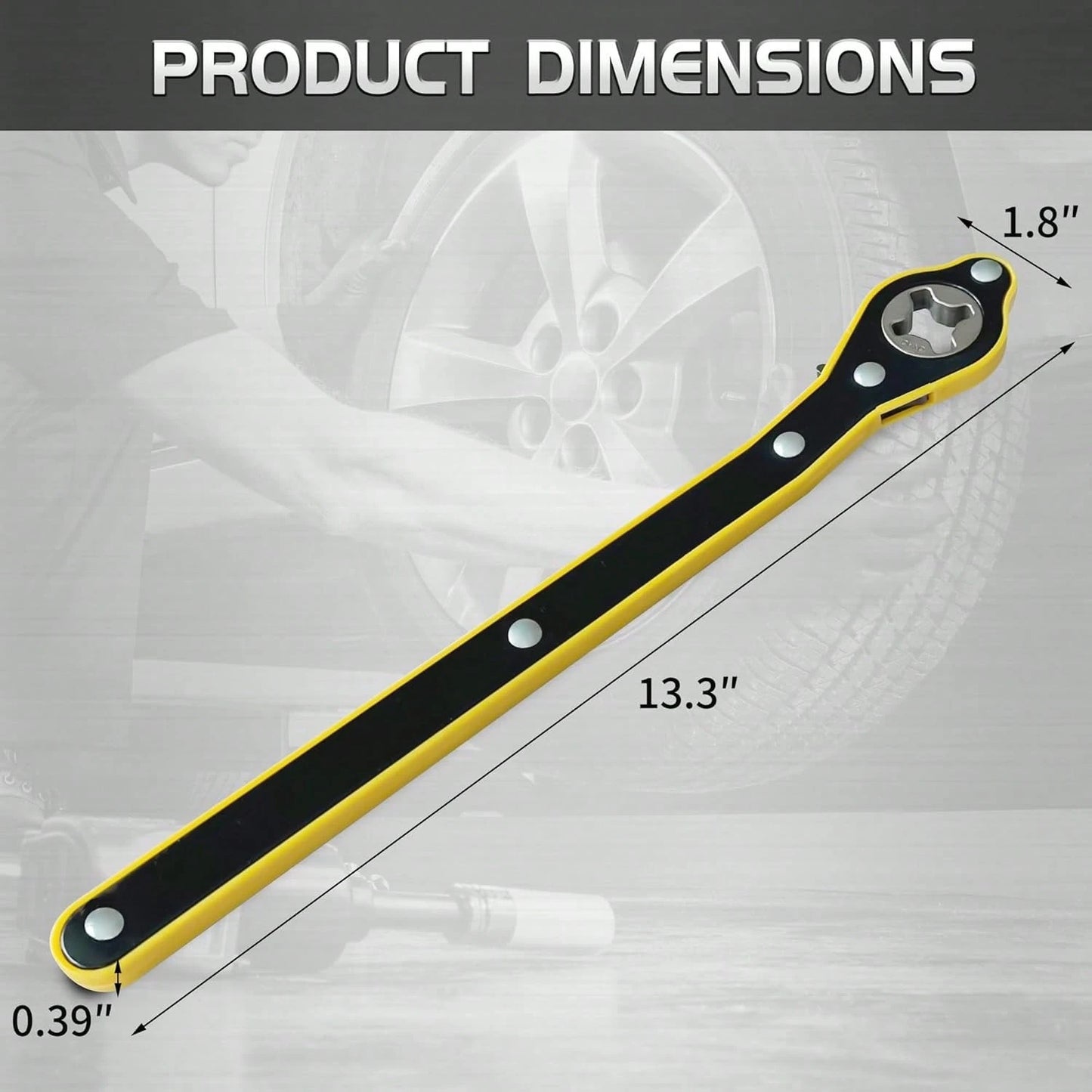 Jack Ratchet Wrench, Auto Labor-Saving Lug Wrench For Scissor Jack, Forward And Reversal Knob Design