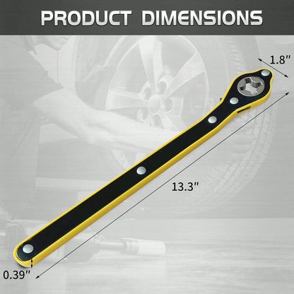Jack Ratchet Wrench, Auto Labor-Saving Lug Wrench For Scissor Jack, Forward And Reversal Knob Design