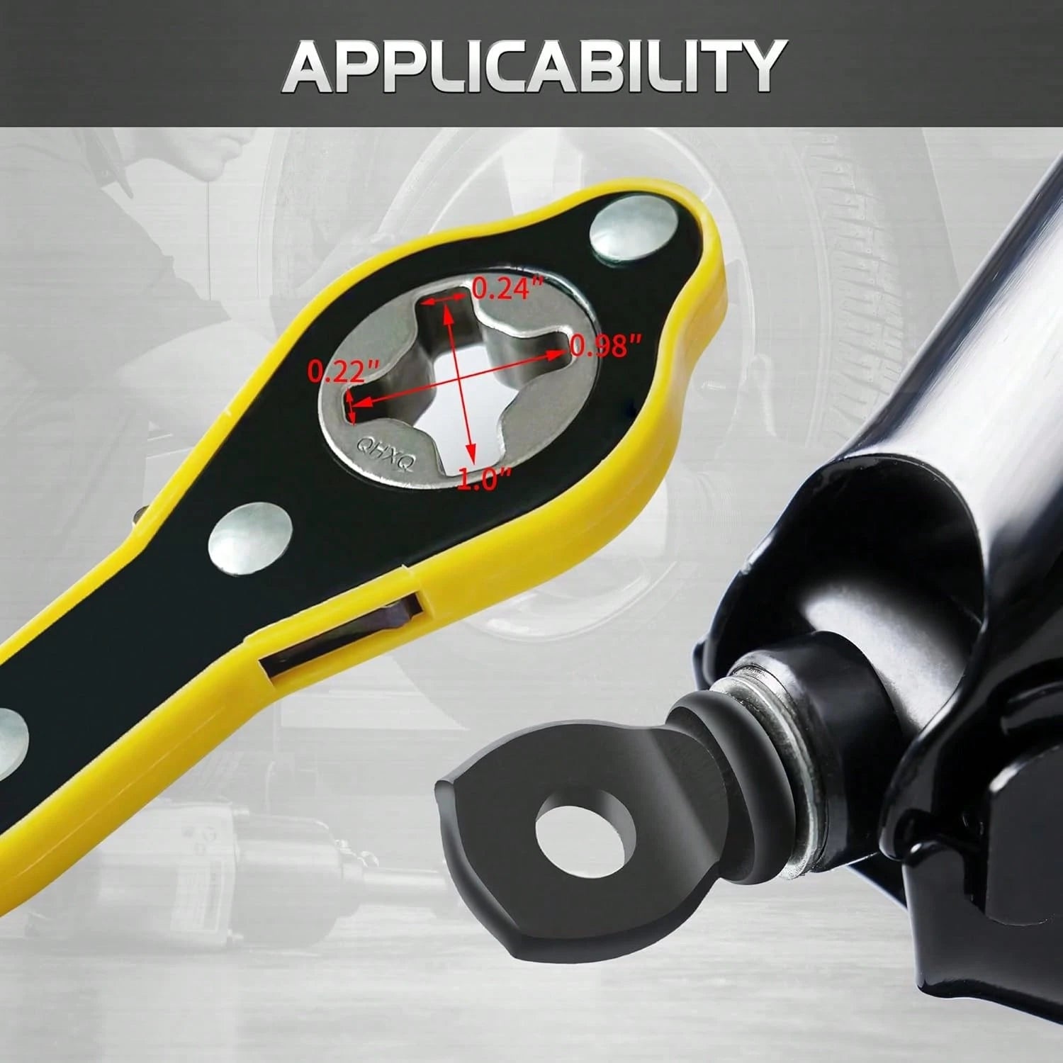Jack Ratchet Wrench, Auto Labor-Saving Lug Wrench For Scissor Jack, Forward And Reversal Knob Design