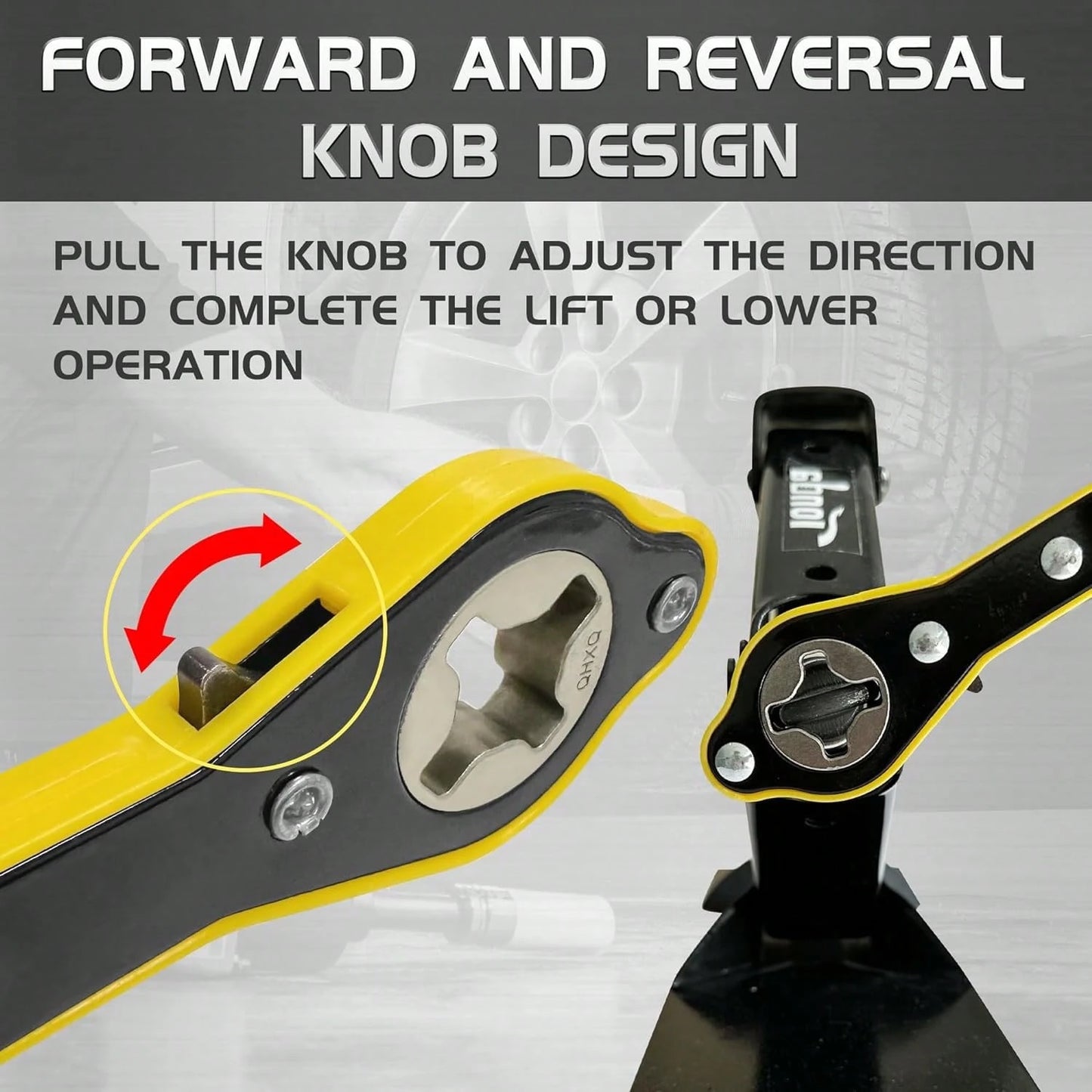 Jack Ratchet Wrench, Auto Labor-Saving Lug Wrench For Scissor Jack, Forward And Reversal Knob Design