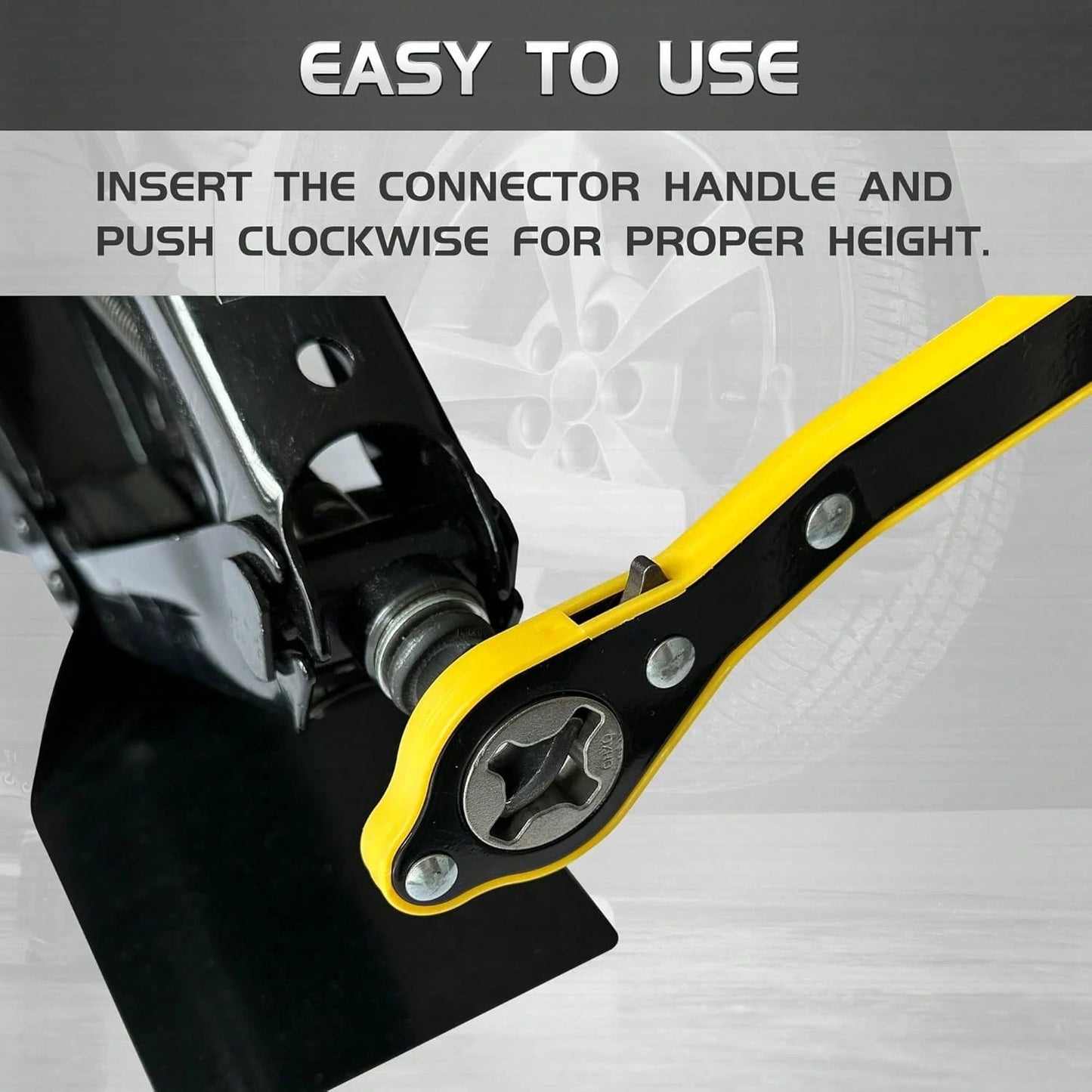 Jack Ratchet Wrench, Auto Labor-Saving Lug Wrench For Scissor Jack, Forward And Reversal Knob Design
