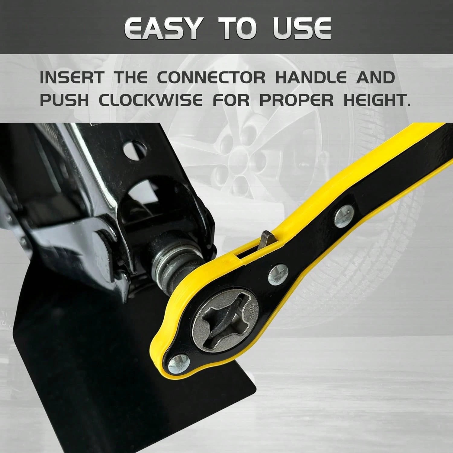 Jack Ratchet Wrench, Auto Labor-Saving Lug Wrench For Scissor Jack, Forward And Reversal Knob Design