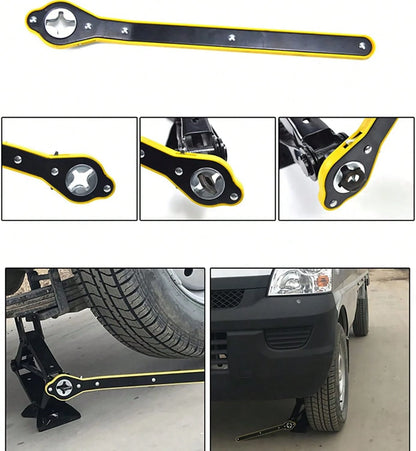 Jack Ratchet Wrench, Auto Labor-Saving Lug Wrench For Scissor Jack, Forward And Reversal Knob Design