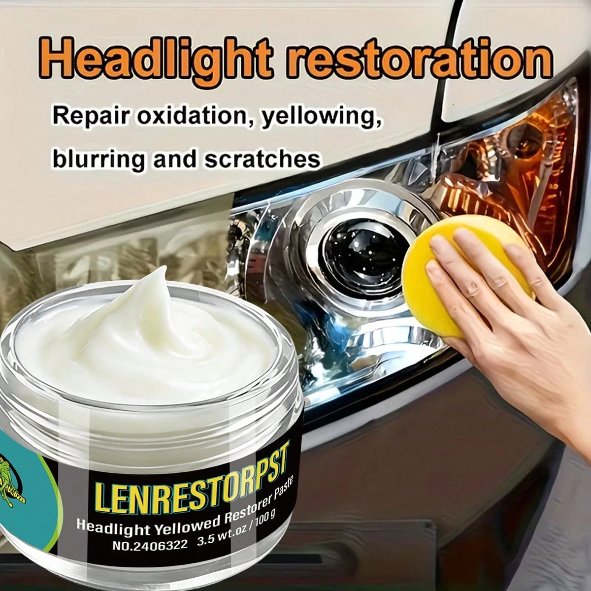JB-XPCS Auto Headlight Restoration Polishing Kits Car Headlamp Scratch Remover Repair Paste Remove Oxidation Headlight Polish