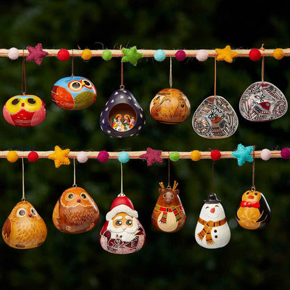 Jolly Santa Gourd Christmas Ornament