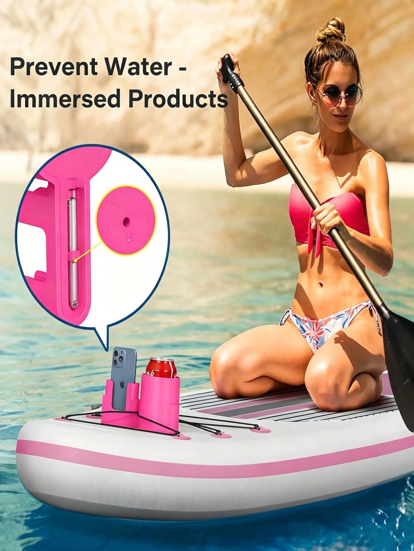 Kayak & Paddle Board Drink And Phone Holder, Lanyard Secured Drink & Phone Holder 1pc