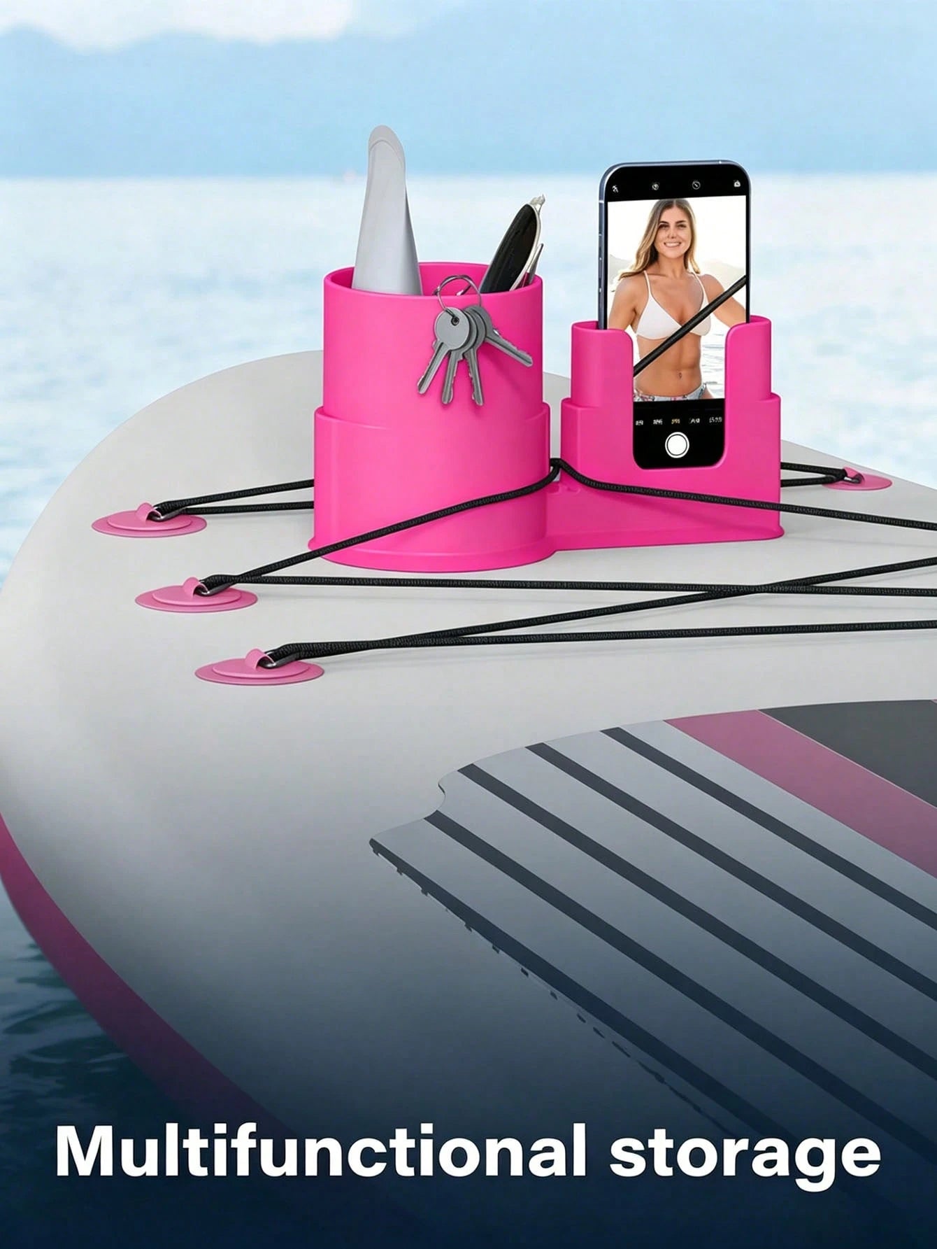 Kayak & Paddle Board Drink And Phone Holder, Lanyard Secured Drink & Phone Holder 1pc
