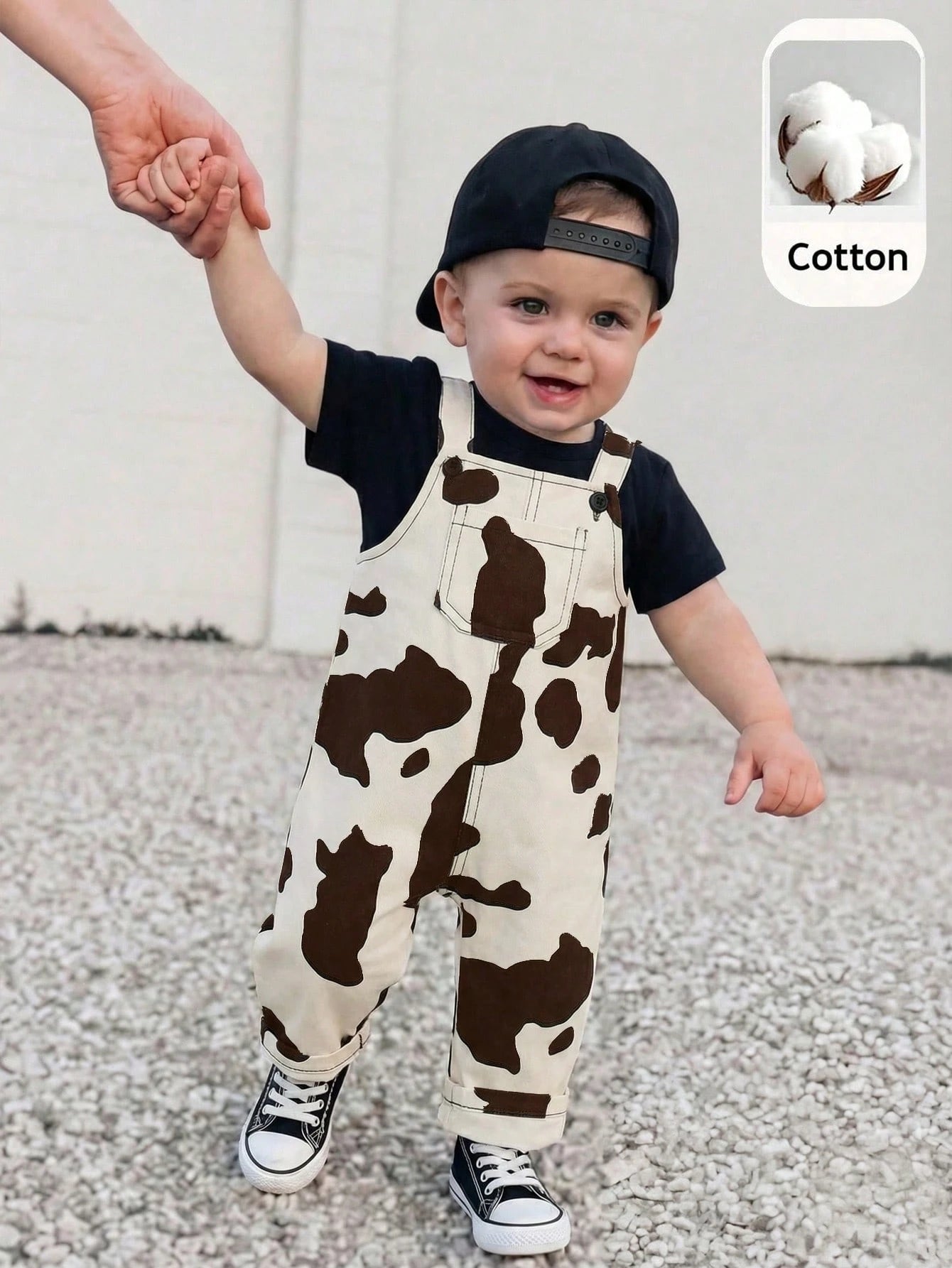 Kids Young Boy/Girl, Young Boy 100% Cotton Spring/Summer Casual Fashion Cow Print Denim Overalls Romper, Young Boy Summer Clothes, Outfit Sets, Streetwear, Denim, Jeans