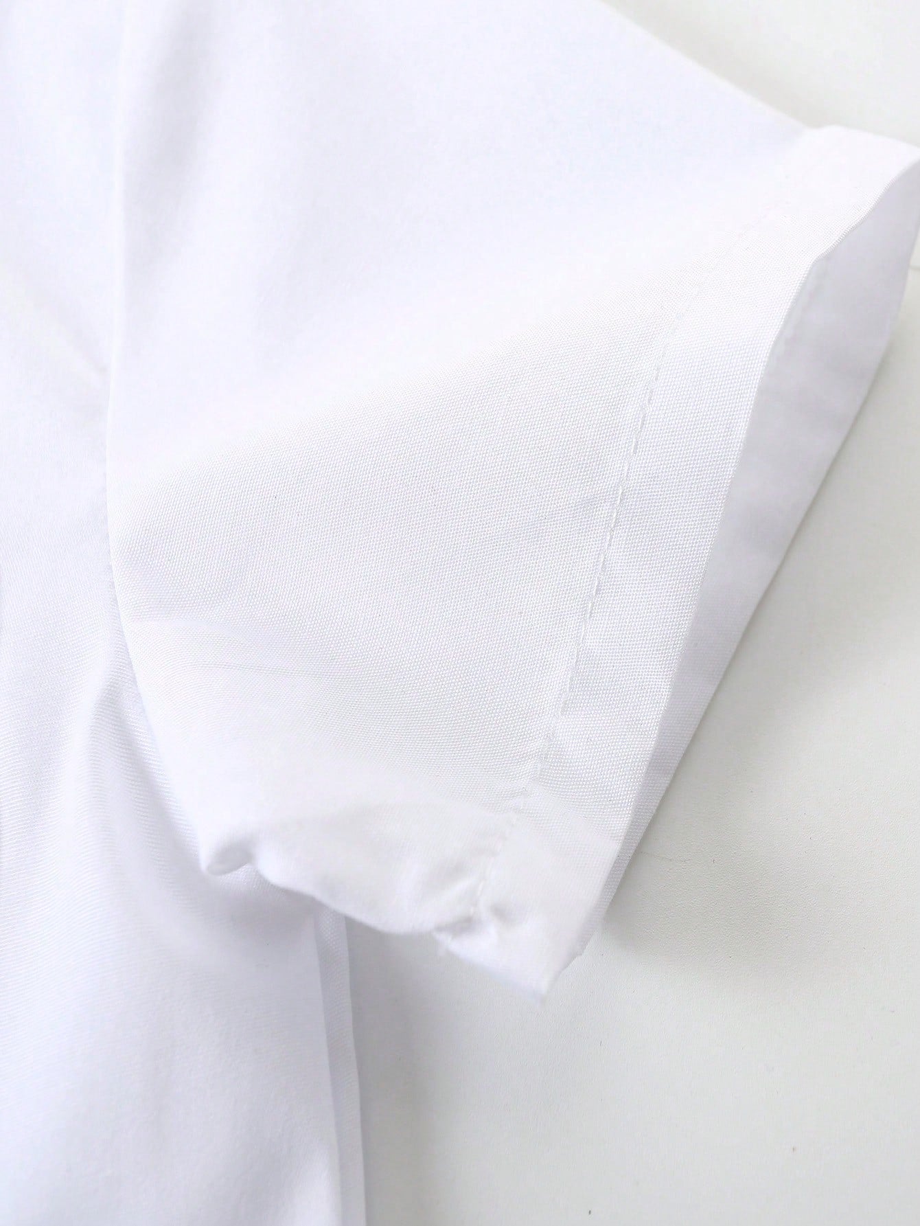 KIMOCAT Baby Boy White Versatile Casual Short Sleeve Collared Shirt, For Summer