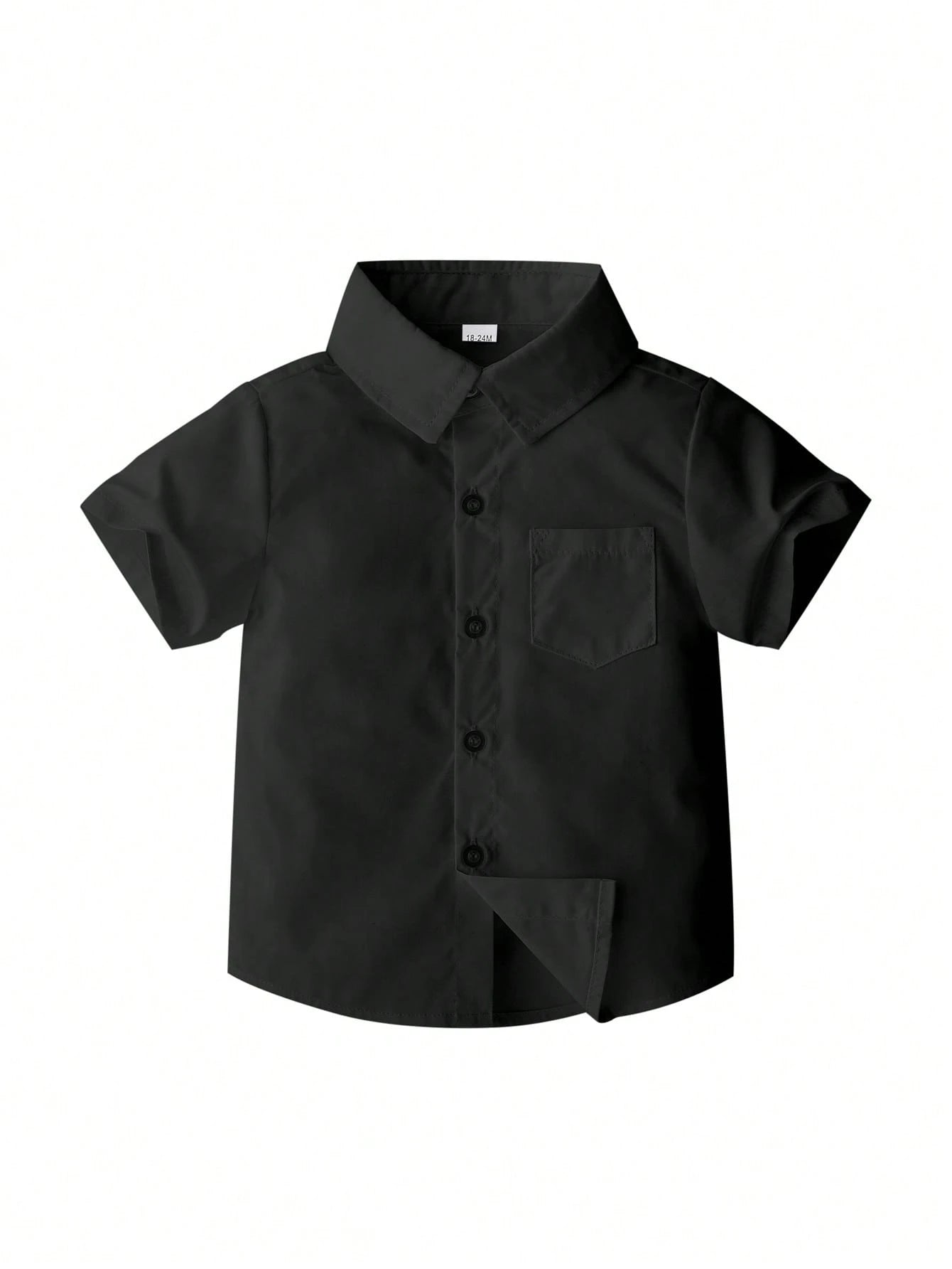 KIMOCAT Baby Boy White Versatile Casual Short Sleeve Collared Shirt, For Summer