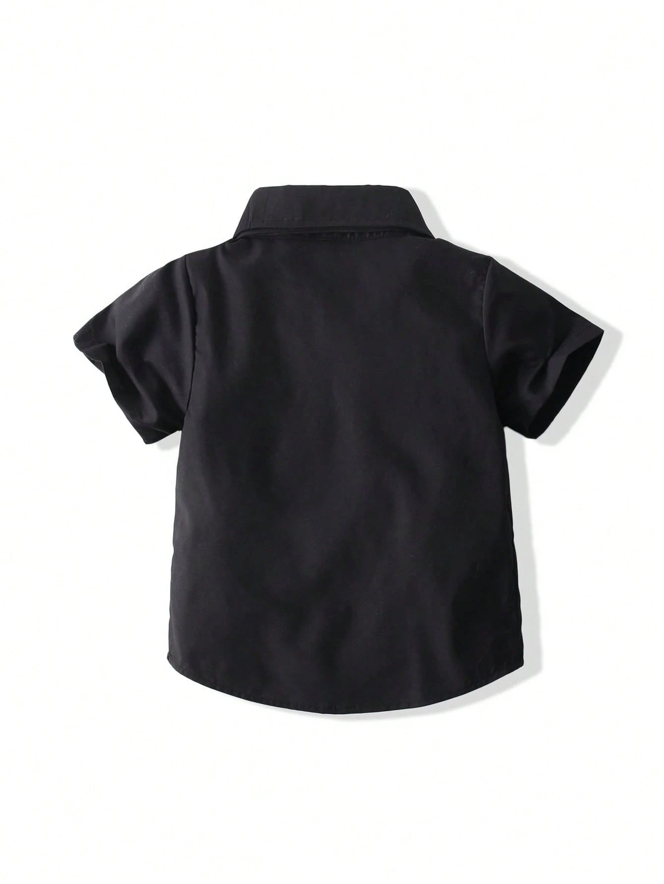 KIMOCAT Baby Boy White Versatile Casual Short Sleeve Collared Shirt, For Summer