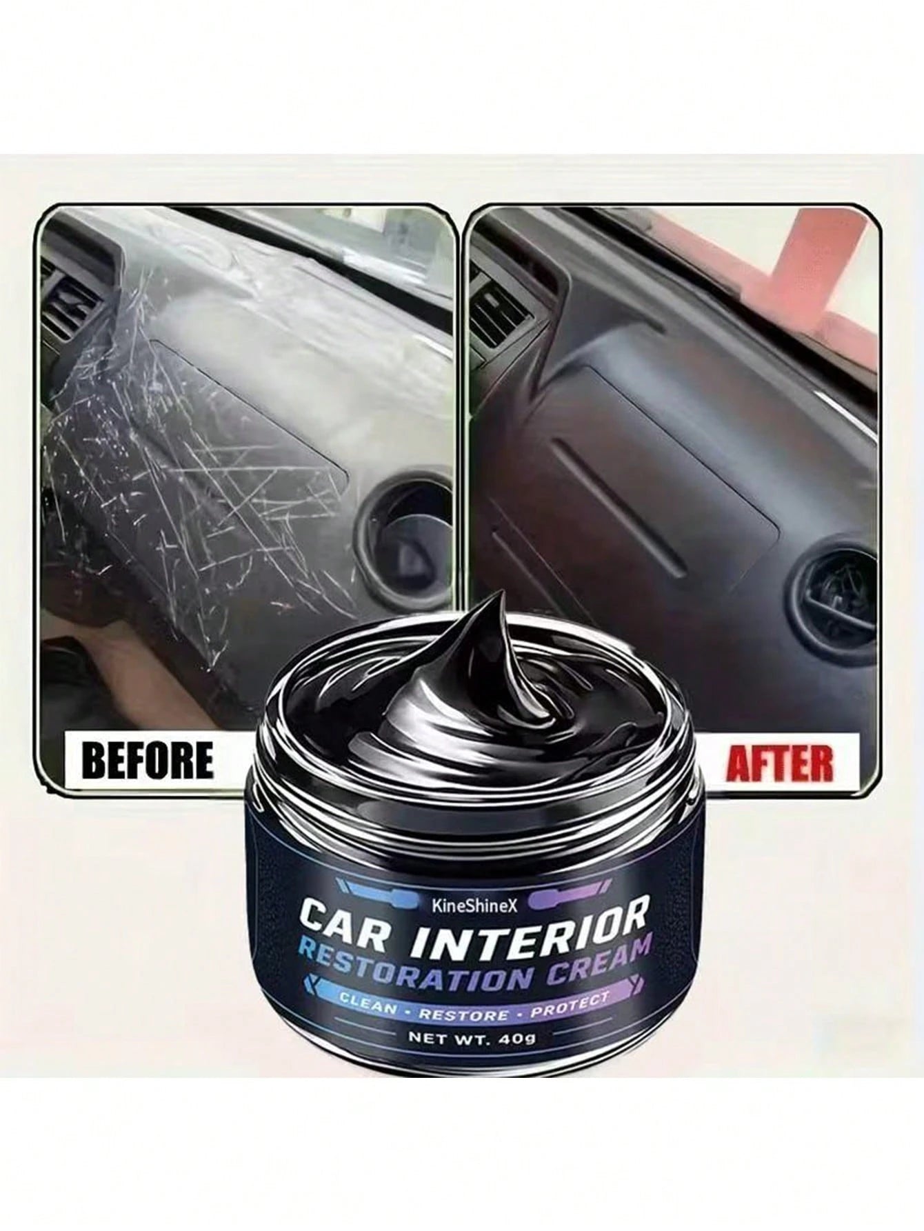 KineShineX Car Interior Repair Paste, Polishing And Repair Paste For Car Leather Seats, Dashboards, And Center Consoles, Car Plastic Parts Repair Paste, Car Tire Retreading Paste, To Prevent Tire Crac