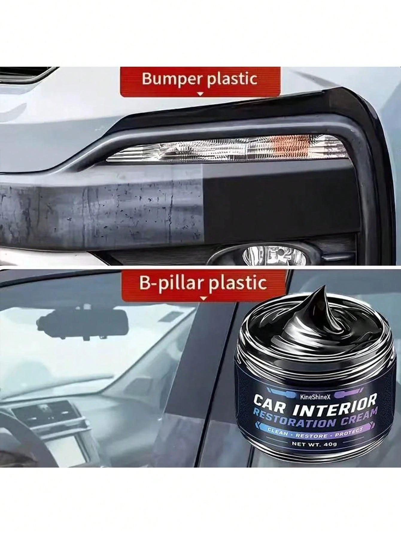 KineShineX Car Interior Repair Paste, Polishing And Repair Paste For Car Leather Seats, Dashboards, And Center Consoles, Car Plastic Parts Repair Paste, Car Tire Retreading Paste, To Prevent Tire Crac