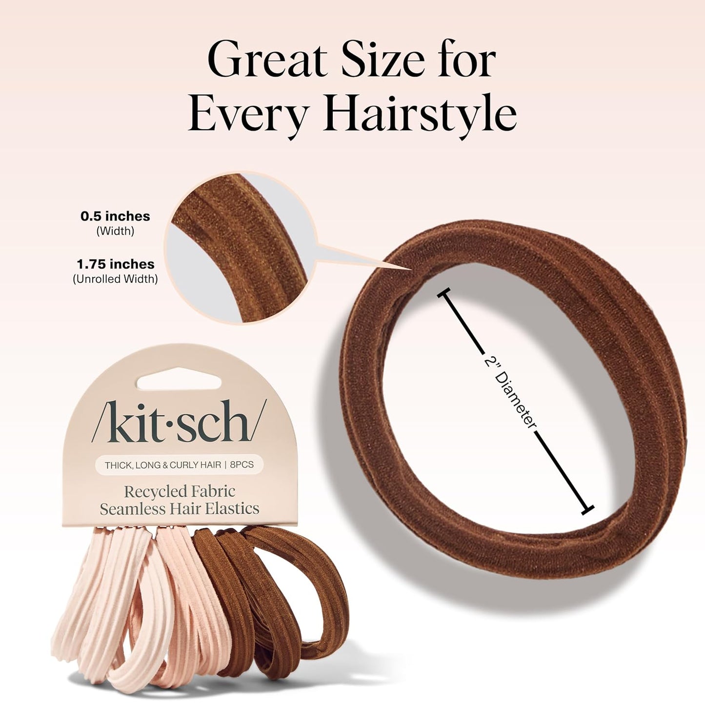 kitsch Recycled Fabric Seamless Hair Elastic