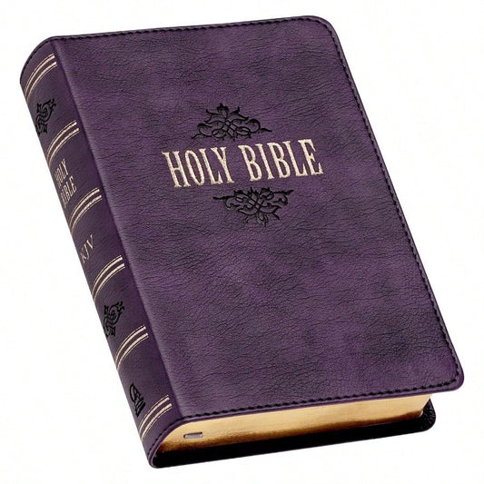 KJV Holy Bible, Large Print Compact Bible, Purple Faux Leather Bible W/Ribbon Marker, Red Letter Edition, King James Version