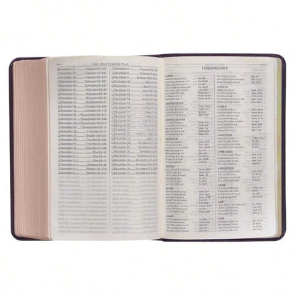 KJV Holy Bible, Large Print Compact Bible, Purple Faux Leather Bible W/Ribbon Marker, Red Letter Edition, King James Version