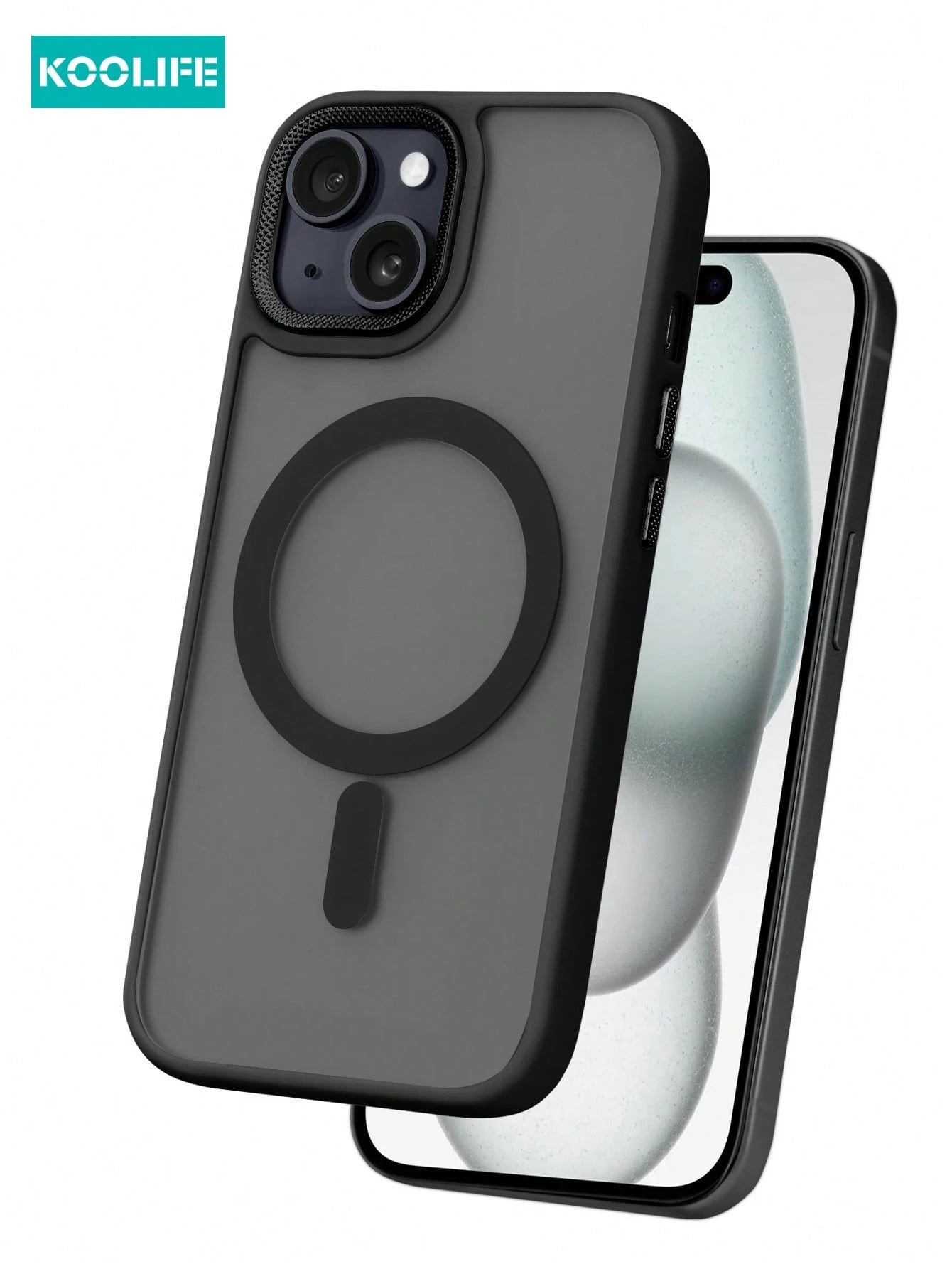 Koolife 1pc Magnetic Charging Shockproof Anti-Drop Matte Skin-Feel Phone Case With Personalized Frame Design Large Camera Hole PC+TPU Compatible With Apple 18pro/18pro Max/17/17 Air/17 Pro Max/16/16pr