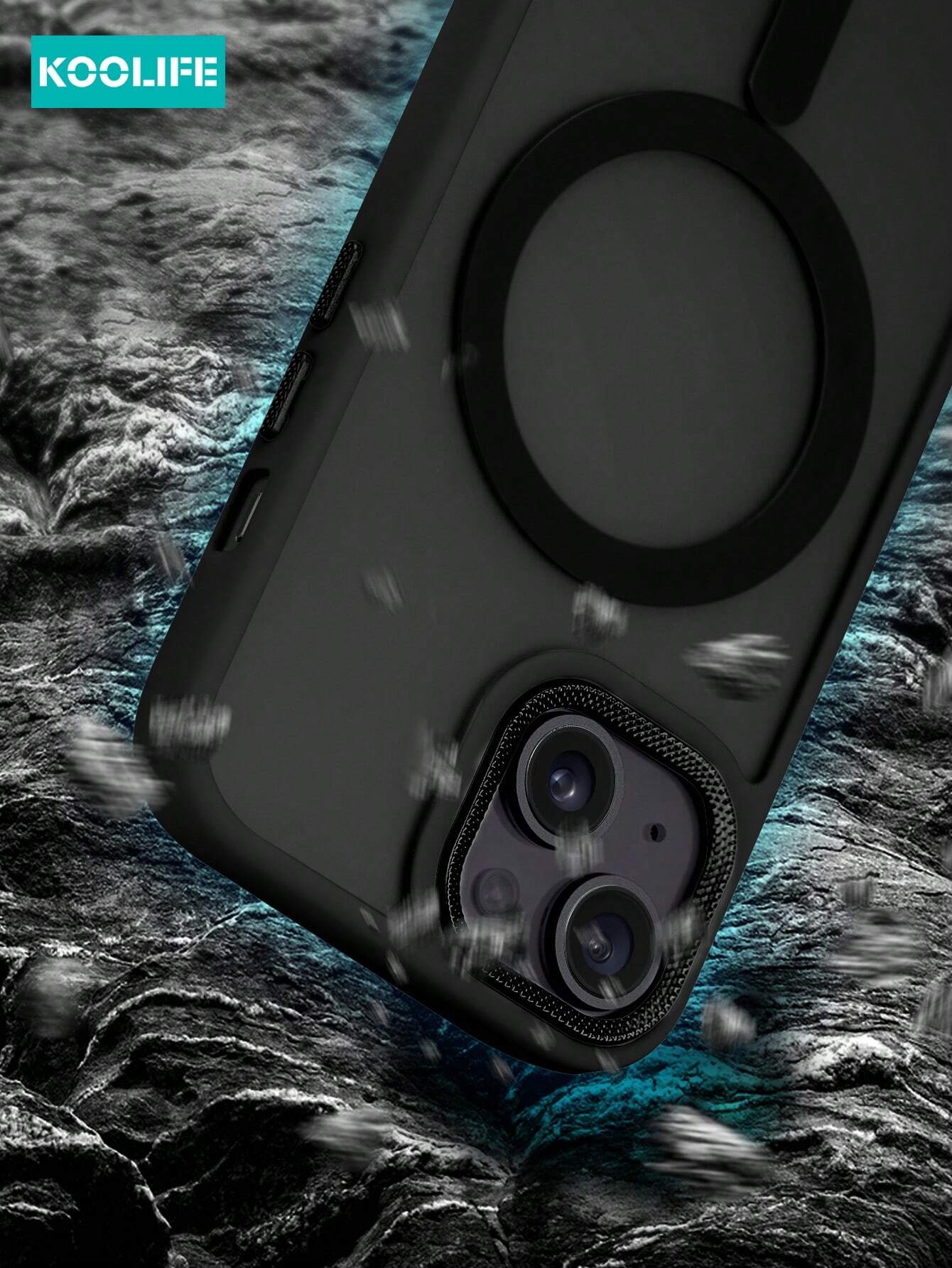 Koolife 1pc Magnetic Charging Shockproof Anti-Drop Matte Skin-Feel Phone Case With Personalized Frame Design Large Camera Hole PC+TPU Compatible With Apple 18pro/18pro Max/17/17 Air/17 Pro Max/16/16pr