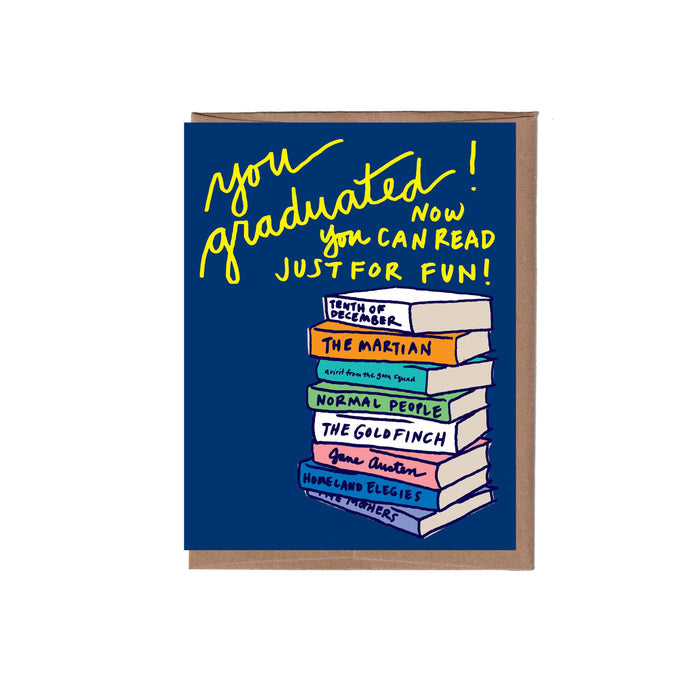 La Familia Green - Books for Fun Graduation Greeting Card