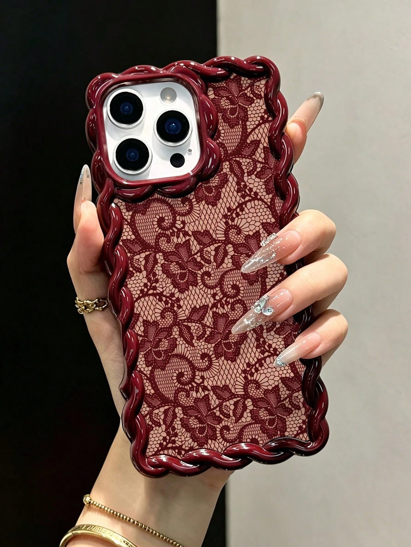 Lace Painted Soft Phone Case Compatible With IP17/IP17PROMAX/Iphone16/Iphone16pro/Iphone16promax/Iphone15/XR/7p8p/P12promax/P13promax/P14PROMAX/P13/P14/P11/P12/P14, Cute & Fashionable Thick Protective