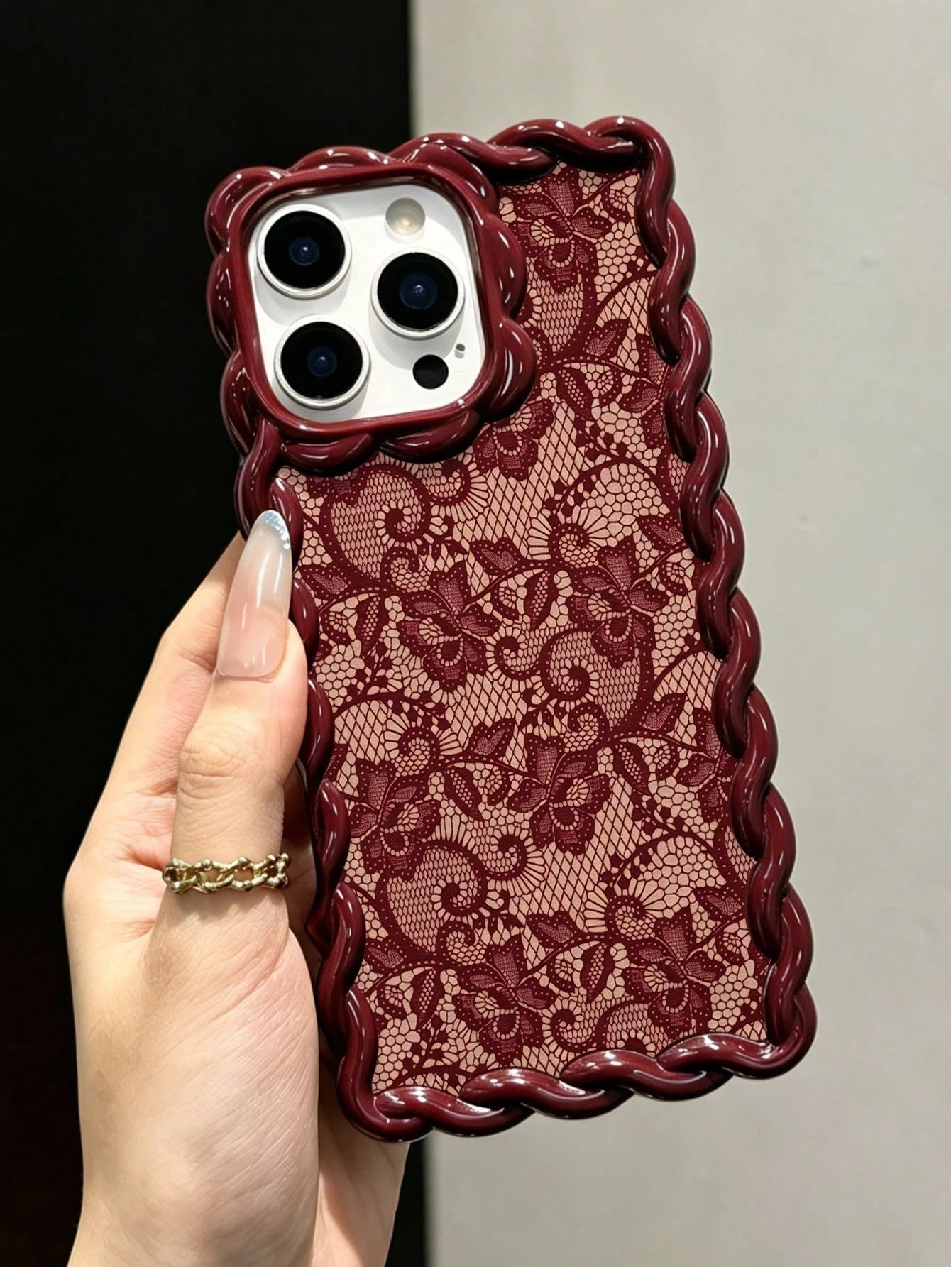 Lace Painted Soft Phone Case Compatible With IP17/IP17PROMAX/Iphone16/Iphone16pro/Iphone16promax/Iphone15/XR/7p8p/P12promax/P13promax/P14PROMAX/P13/P14/P11/P12/P14, Cute & Fashionable Thick Protective