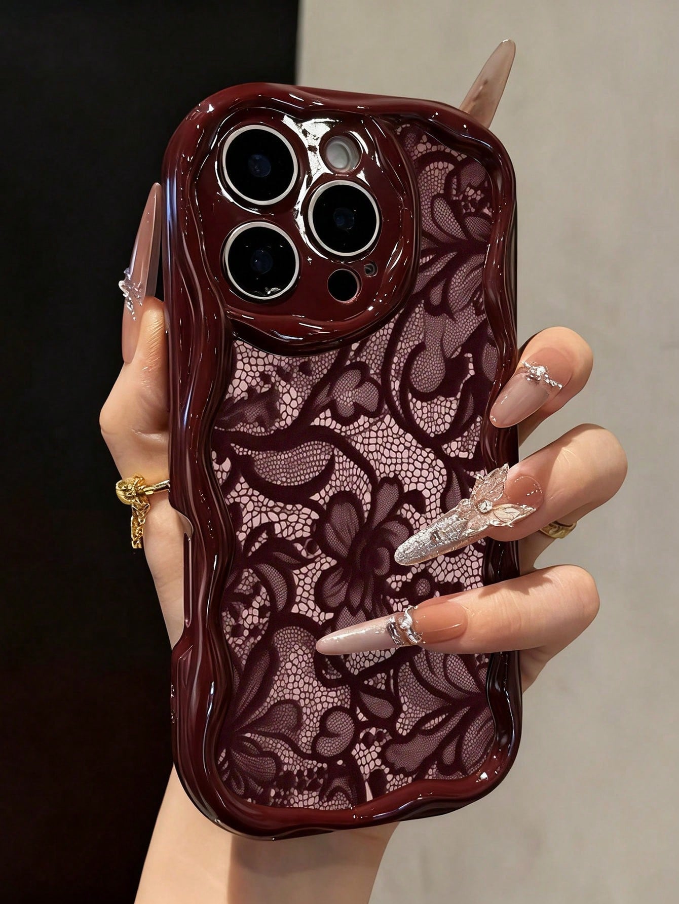 Lace Painted Soft Phone Case Compatible With IP17/IP17PROMAX/Iphone16/Iphone16pro/Iphone16promax/Iphone15/XR/7p8p/P12promax/P13promax/P14PROMAX/P13/P14/P11/P12/P14, Cute & Fashionable Thick Protective