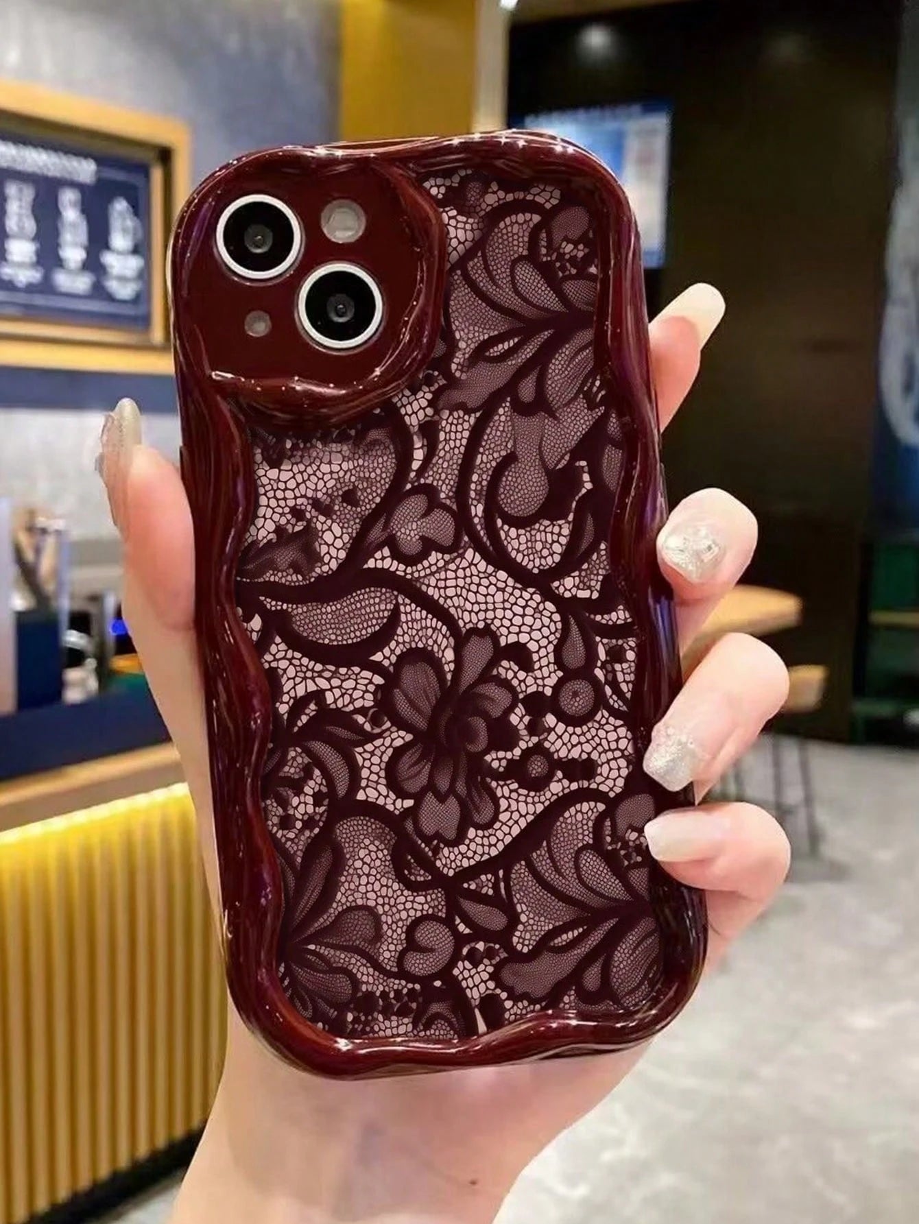Lace Painted Soft Phone Case Compatible With IP17/IP17PROMAX/Iphone16/Iphone16pro/Iphone16promax/Iphone15/XR/7p8p/P12promax/P13promax/P14PROMAX/P13/P14/P11/P12/P14, Cute & Fashionable Thick Protective