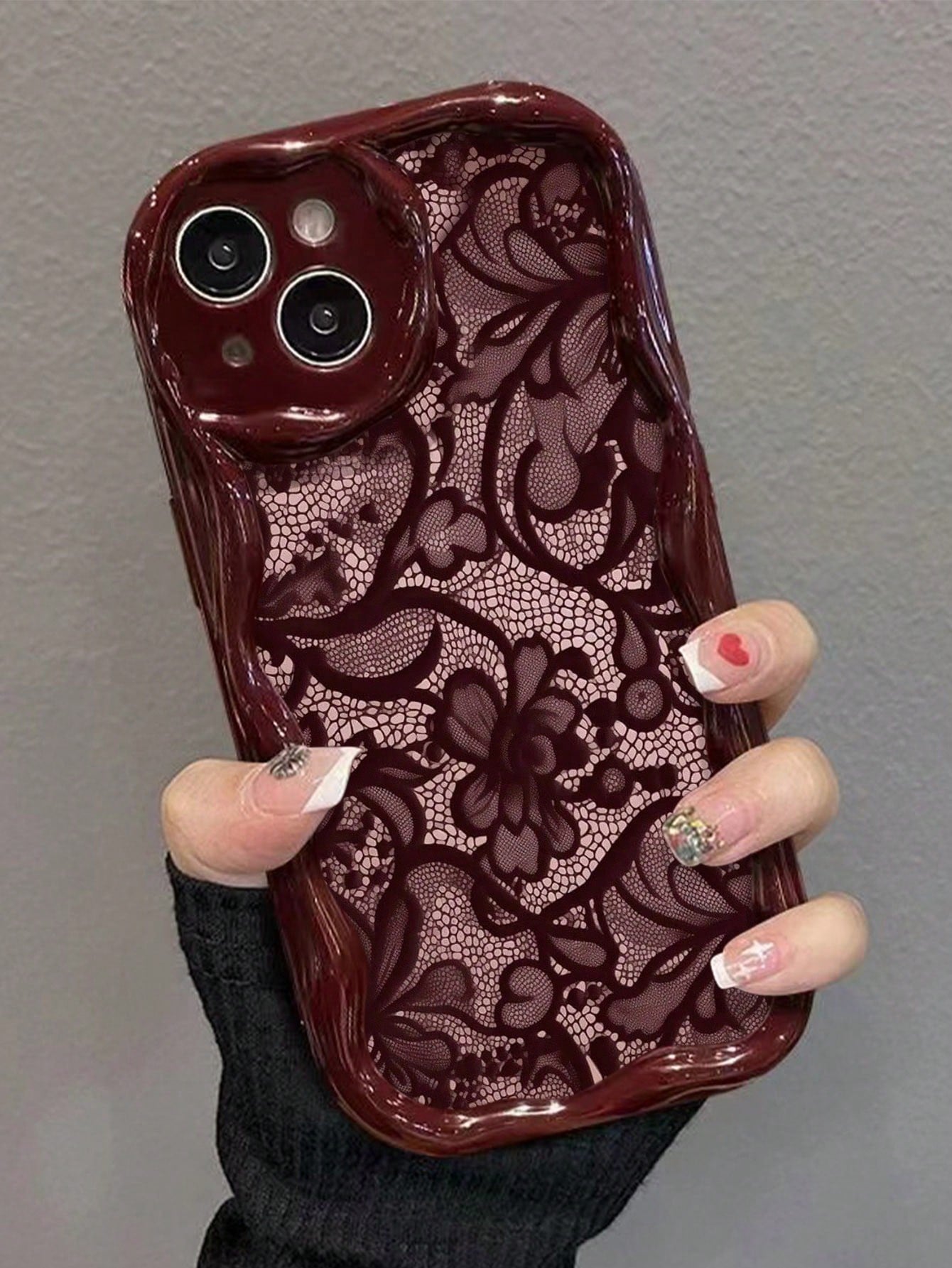 Lace Painted Soft Phone Case Compatible With IP17/IP17PROMAX/Iphone16/Iphone16pro/Iphone16promax/Iphone15/XR/7p8p/P12promax/P13promax/P14PROMAX/P13/P14/P11/P12/P14, Cute & Fashionable Thick Protective