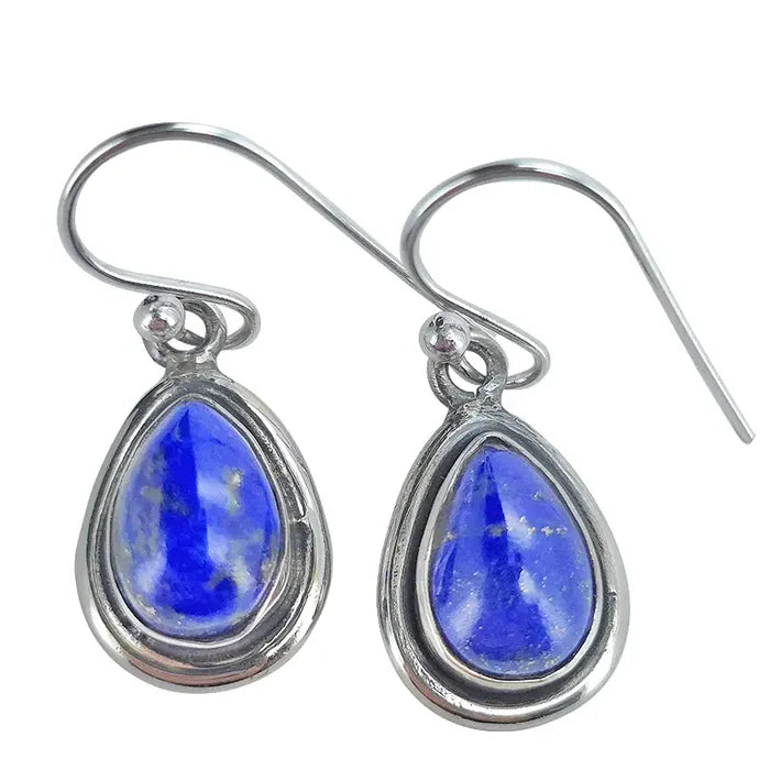 Lapis Sterling Silver Earrings On Hooks